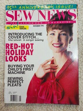 Sew News Magazine November 1995 15th Anniversary Sewing Patterns & How-To Issue